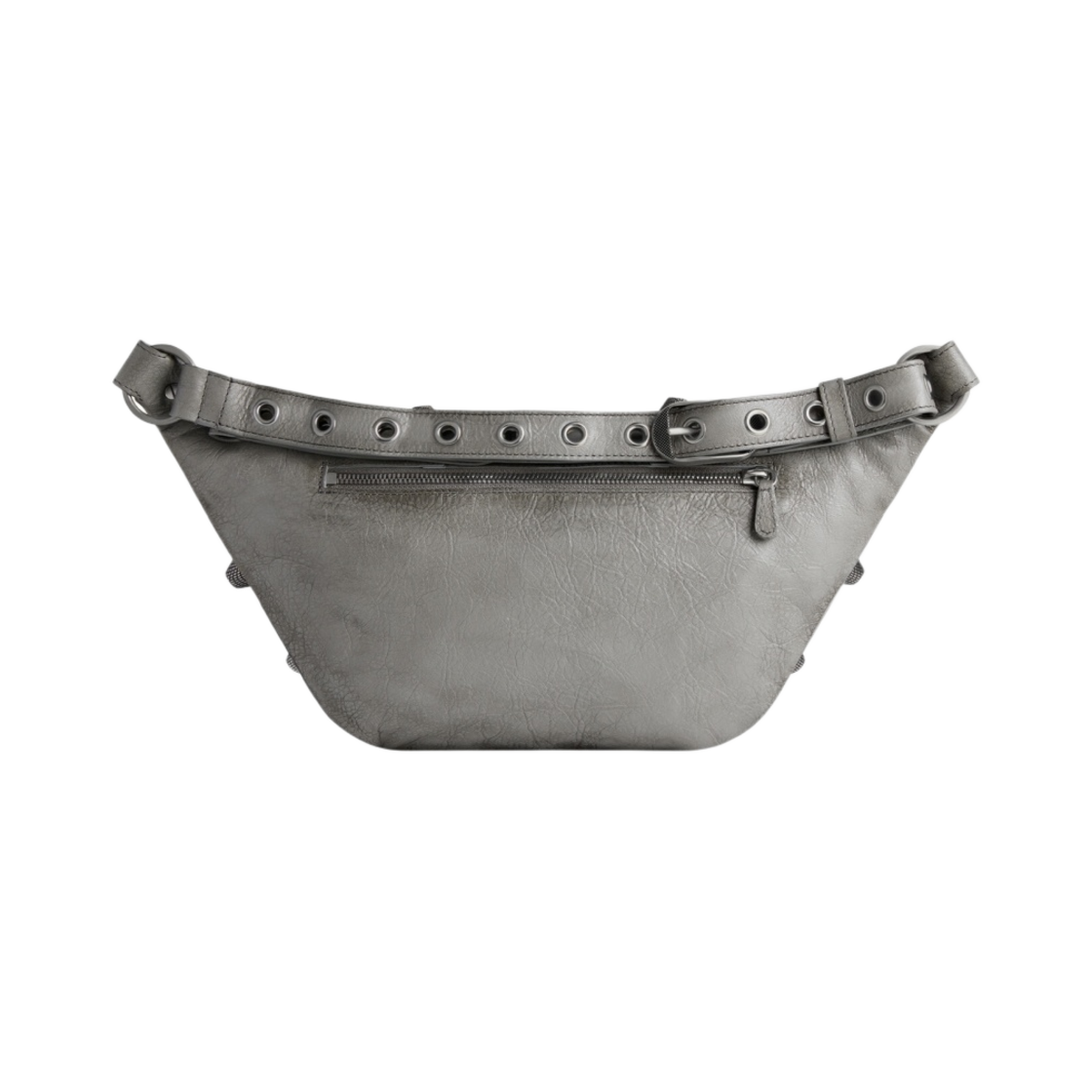발렌시아가 유즈드 이펙트 아레나 램스킨 르 카골 멘 미디움 벨트백 그레이(Balenciaga Le Cagole Men Medium Beltbag in Used Effect Arena Lambskin Grey) - 2