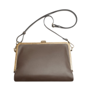 Zara x Harry Lambert Semi Hard Leather Crossbody Bag Brown