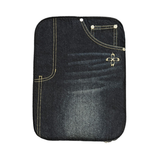 ☆【SURGERY】☆denim jeans clover logo clutch ba.g 'black'☆ SURGERY】denim jeans clover logo clutch bag 'black denim