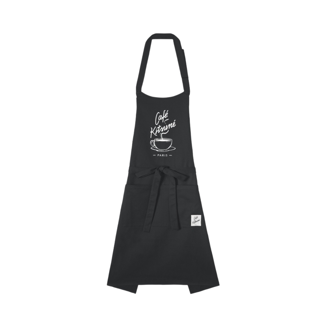 SPCKNPMU08301-P199 Maison Kitsune Cafe Kitsune Coffee Cup Apron Black