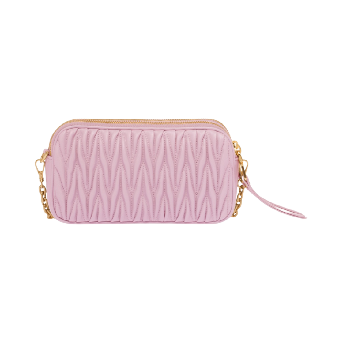 미우 미우 마테라쎄 나파 가죽 미니백 앨러배스터 핑크(Miu Miu Matelasse Nappa Leather Mini Bag Alabaster Pink) - 3