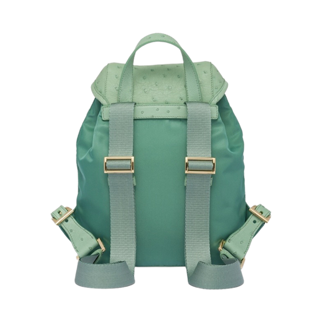 프라다 리나일론 오스트리치 레더 백팩 세이지 그린(Prada Re-Nylon Ostrich Leather Backpack Sage Green) - 3