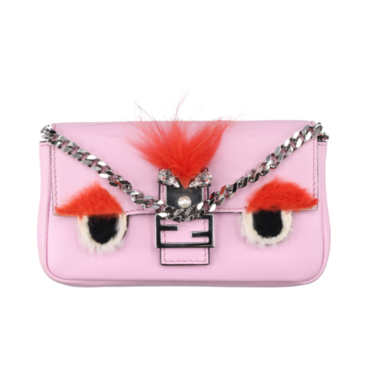 8M0354 Fendi Monster Micro Baguette Bag Pink
