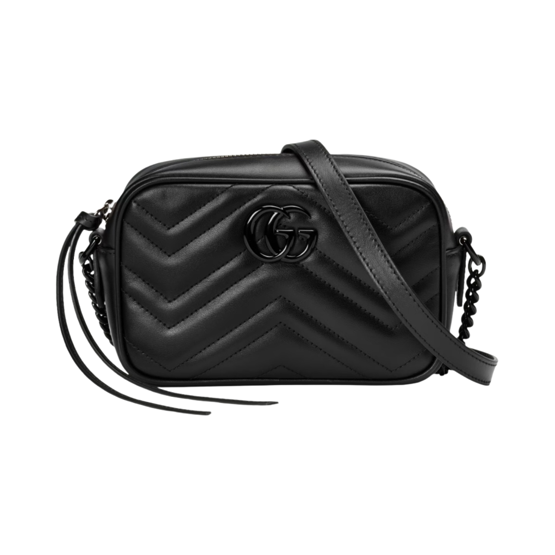 634936-DTDHV-1000 Gucci GG Marmont Mini Shoulder Bag Black Leather
