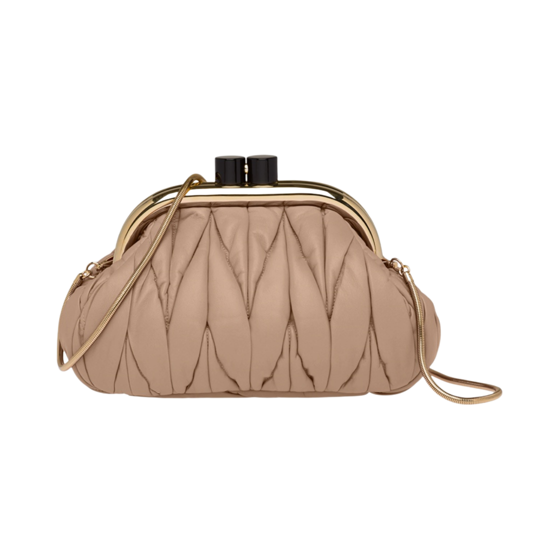 미우 미우 나파 가죽 미우 벨 클러치 카메오(Miu Miu Nappa Leather Miu Belle Clutch Cameo) - 1