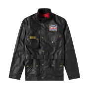 Barbour International Union Jack Wax Jacket Black