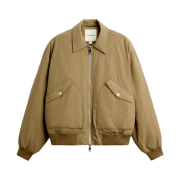 Zara x Nanushka Padded Bomber Jacket Camel