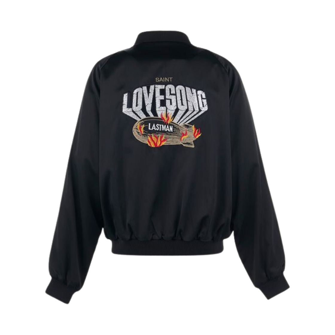 세인트 마이클 x 라스트 맨 러브 송 새틴 자켓 블랙 - 25SS(Saint Mxxxxxx x Last Man Love Song Satin Jacket Black - 25SS) - 2