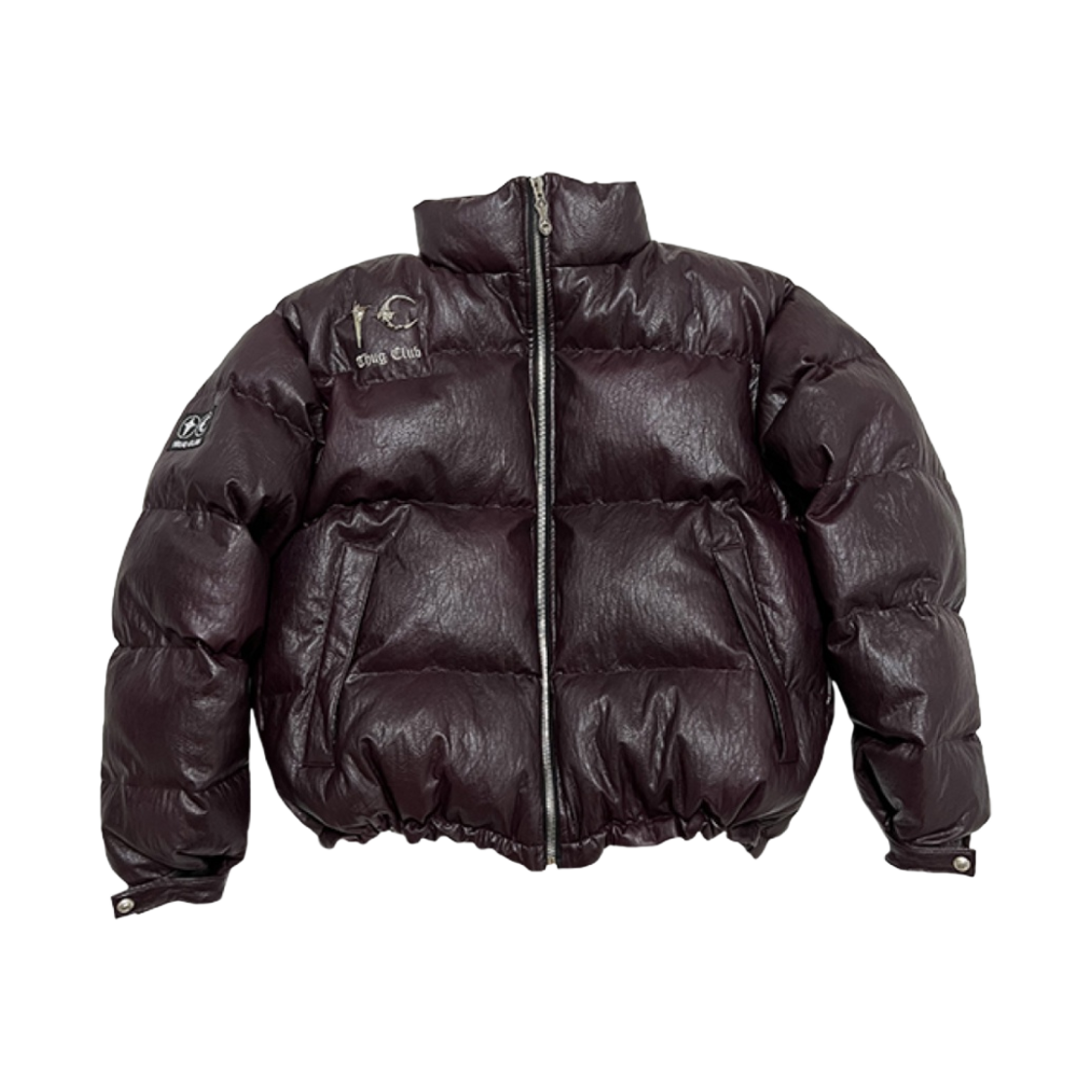 - Thug Club Leather Puffer Jacket Purple