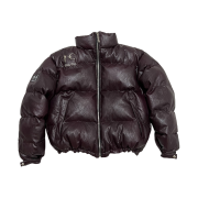 Thug Club Leather Puffer Jacket Purple