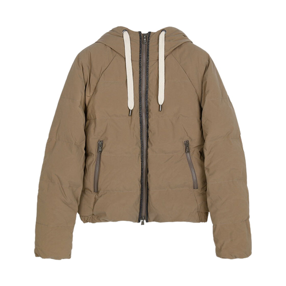 MH5732831-C8909 (W) Brunello Cucinelli Down Jacket in Quilted Nylon Brown