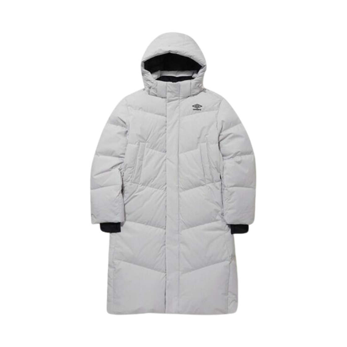 UP423SDJN2 Umbro Active Flight Long Goose Down Jacket White Gray