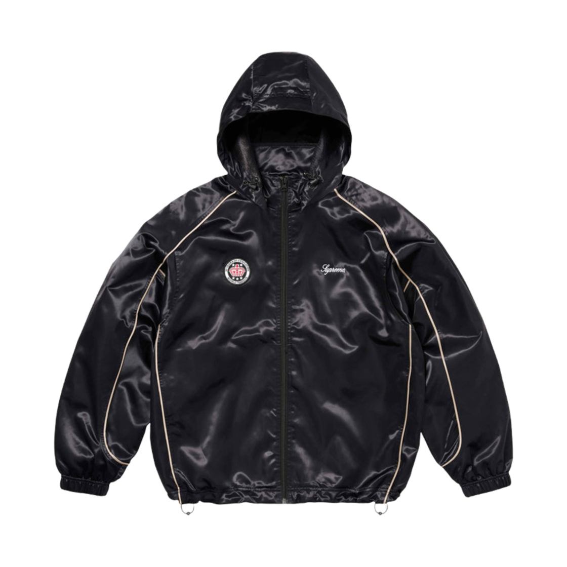 슈프림 사틴 후드 트랙 자켓 블랙 - 24SS
