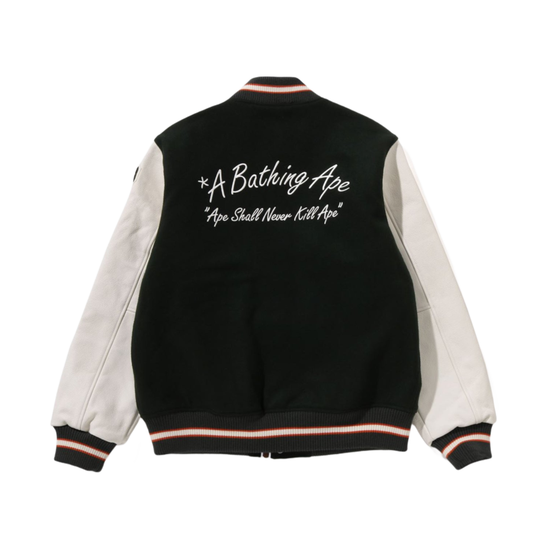 0ZXJKM141001N BAPE Embroidery Varsity Jacket Green
