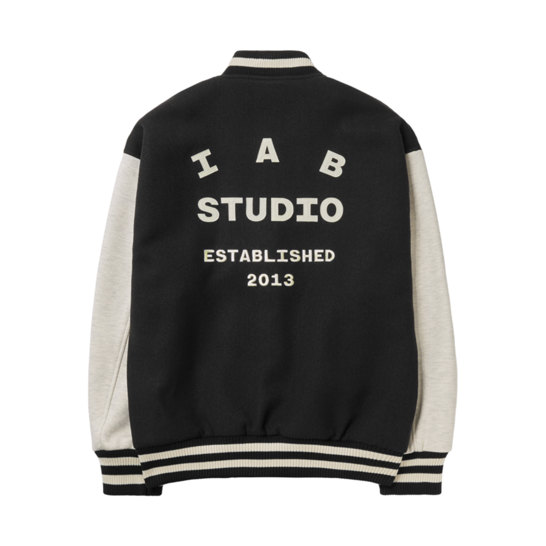 아이앱 스튜디오 스타디움 자켓 블랙 아이보리(IAB Studio Stadium Jacket Black Ivory)