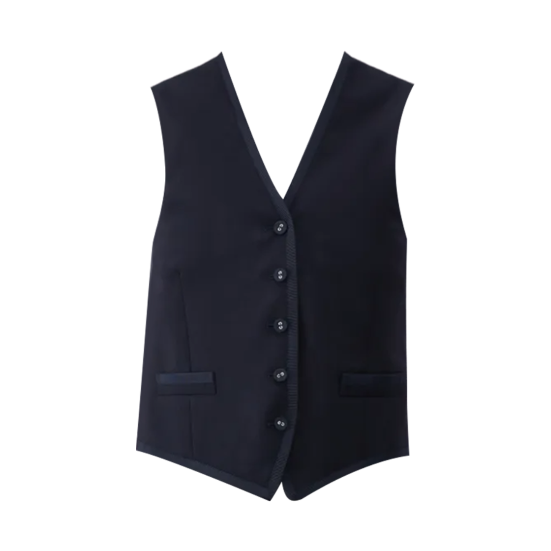 FVC004B-00473-001 (W) Thom Browne Fresco Classic 5-Button Vest Black