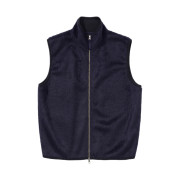 LAB TWELVE Everyday Knitted Wool Vest Zip-up Navy