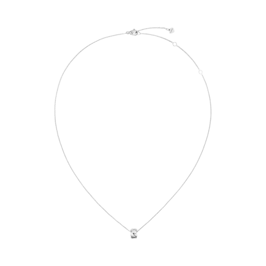 J12307 (W) Chanel Coco Crush Necklace Quilted Motif & 18K White Gold