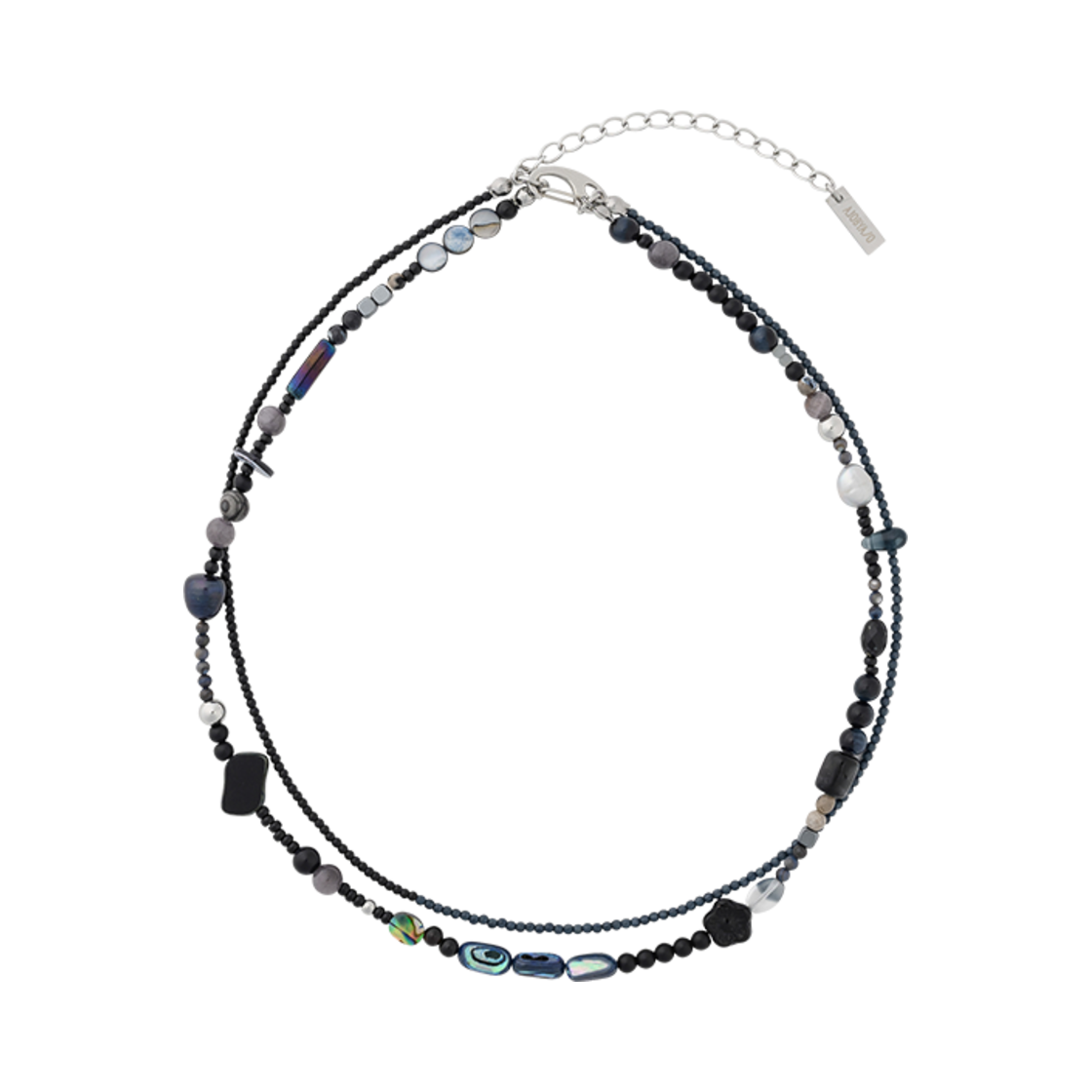 AJ252AC006BK AJOBYAJO Black Light Beads Layered Necklace Black