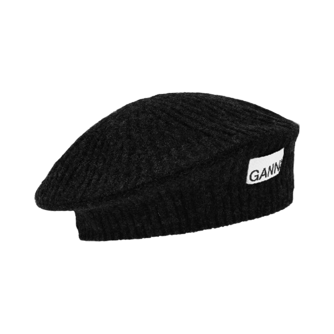 (W) 가니 울 베레모 블랙((W) Ganni Wool Beret Black)