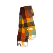 Acne Studios Mohair Check Muffler Chestnut Brown Yellow Green