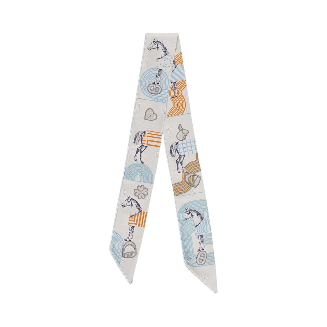 H063896S04 (W) Hermes Garde-Robe Pop Twilly Argent Multicolore