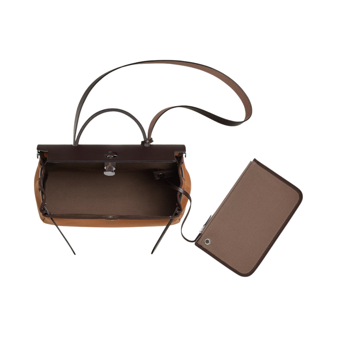 H082268CKBC Hermes Herbag Zip 31 Verso Bag Retourne Canvas & Palladium Dune Etoupe Ebene - #4