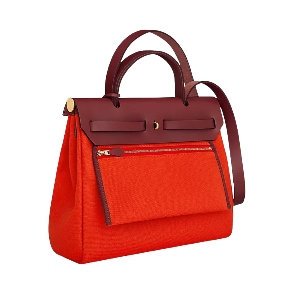 에르메스 에르백 집 31 백 르투르네 & 골드 하드웨어 오랑쥬 메카노 루즈 아쉬(Hermes Herbag Zip 31 Bag Retourne & Gold Orange Mecano Rouge H) - 4