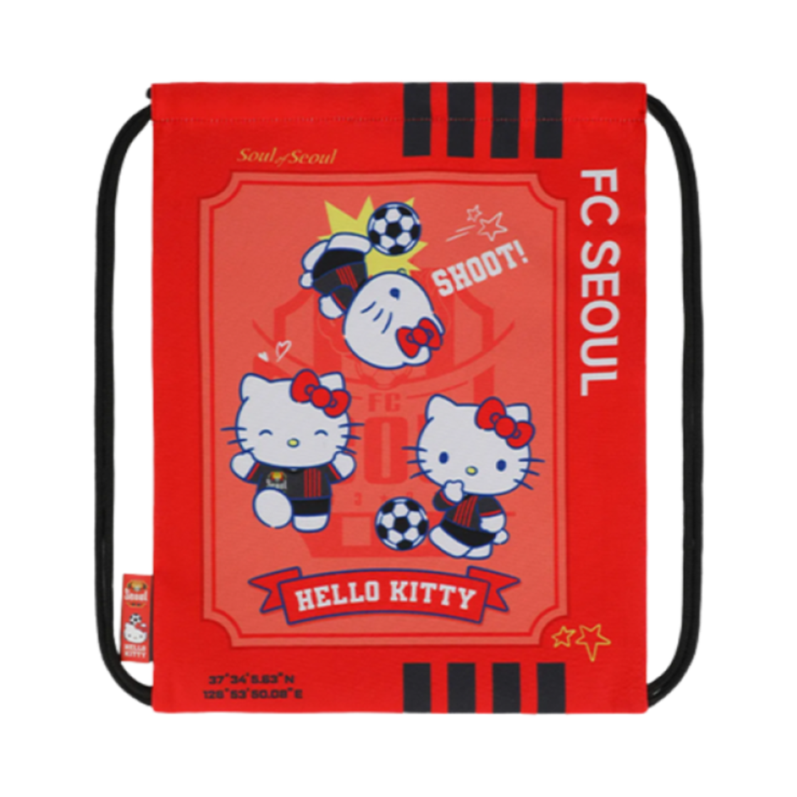 - K League x Sanrio Characters 2025 Gym Sack Hello Kitty FC Seoul Red