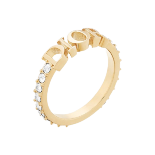 R1009DVOCY-D301 (W) Dior Diorevolution Ring Gold Finish Metal & White Crystals