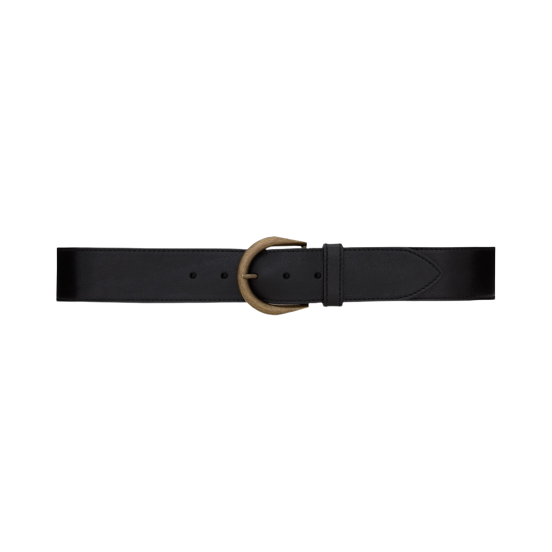 생로랑 크로와상 드 룬 버클 와이트 벨트 베지터블 탠 레더 블랙(Saint Laurent Croissant De Lune Buckle Wide Belt In Vegetable-Tanned Leather Black) - 1