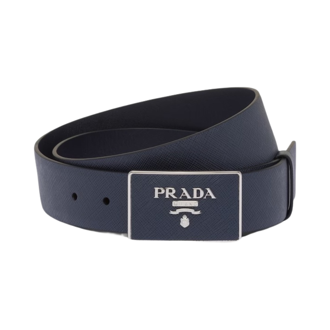 2CC534-053-F0216 Prada Saffiano Leather Belt Baltic Blue
