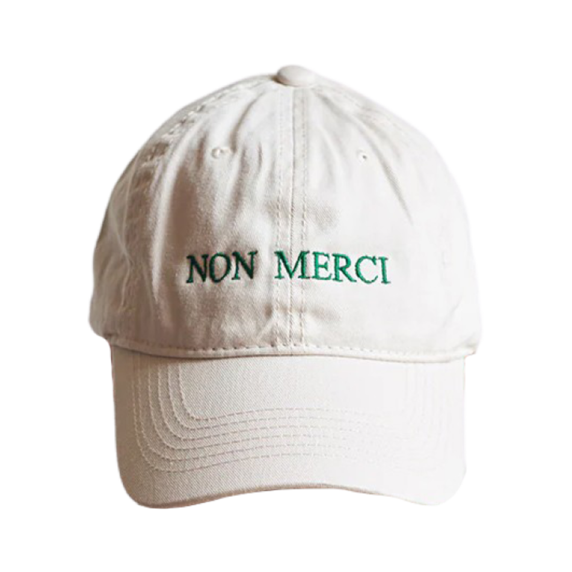메르시 자수 캡 논 메르시 에크루(Merci Embroidered Cap Non Merci Ecru)