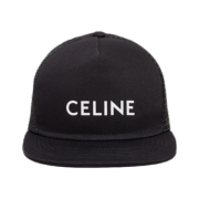 Celine Snapback Cap in Cotton Mesh Black