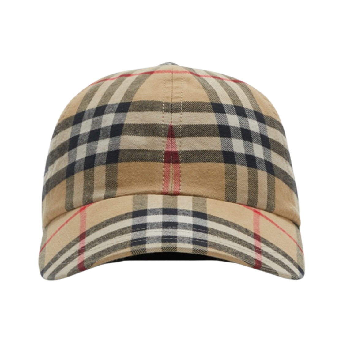 8075641 Burberry Check Cotton Baseball Cap Archive Beige