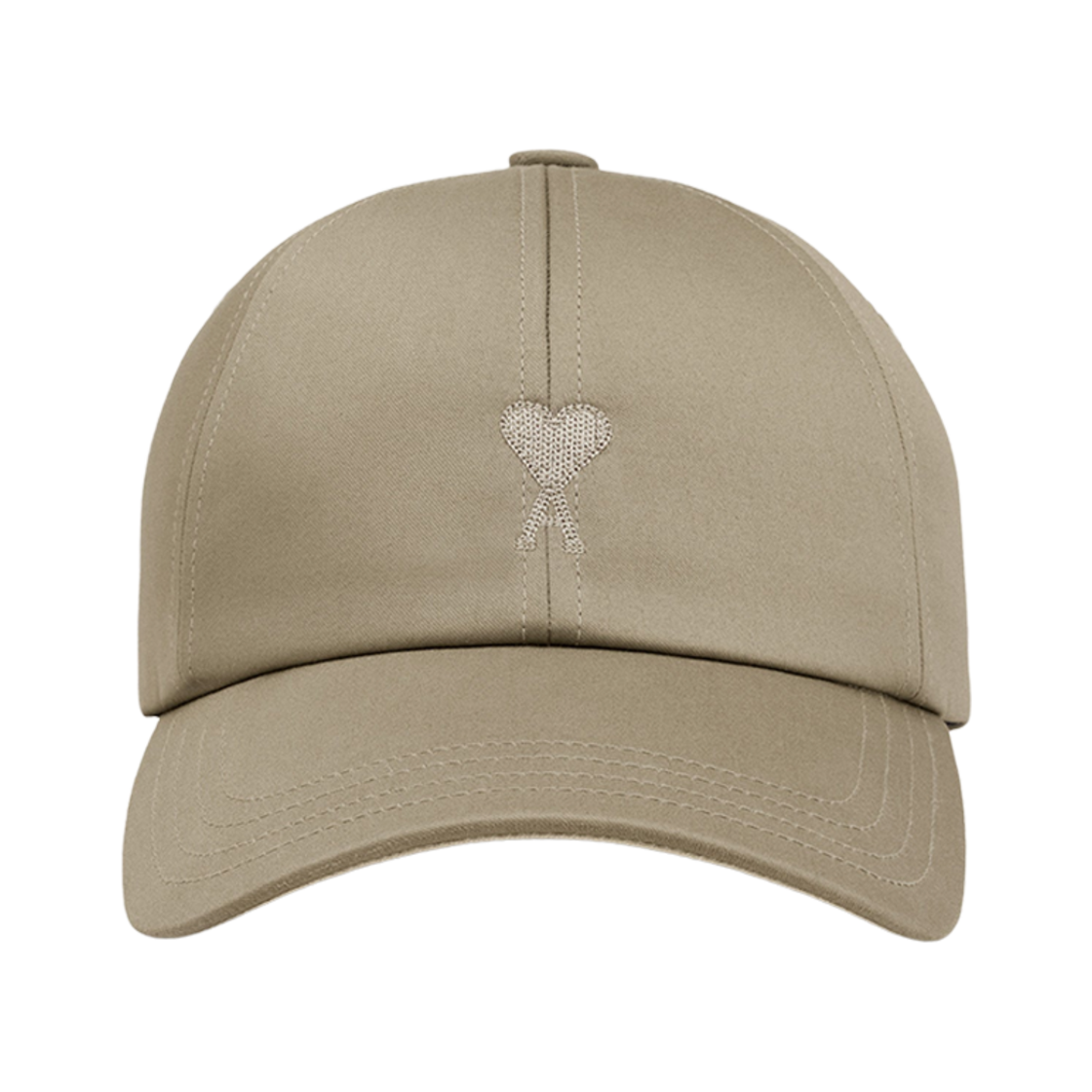 아미 톤온톤 하트 로고 컴팩트 코튼 새틴 자수 캡 로렐 진저(AMI de Coeur Compact Cotton Satin Embroidery Cap Laurel Ginger) - 1