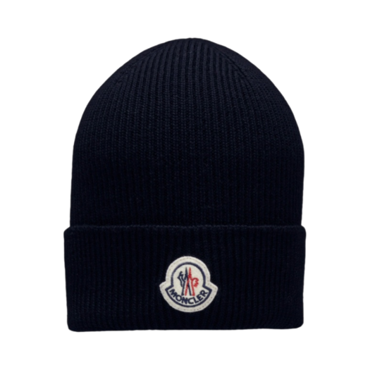 H2-091-3B70500-A9342-742 Moncler Wool Beanie Navy Blue - 22FW
