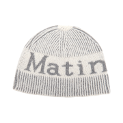 (W) Matin Kim Matin Stripe Two Tone Beanie White