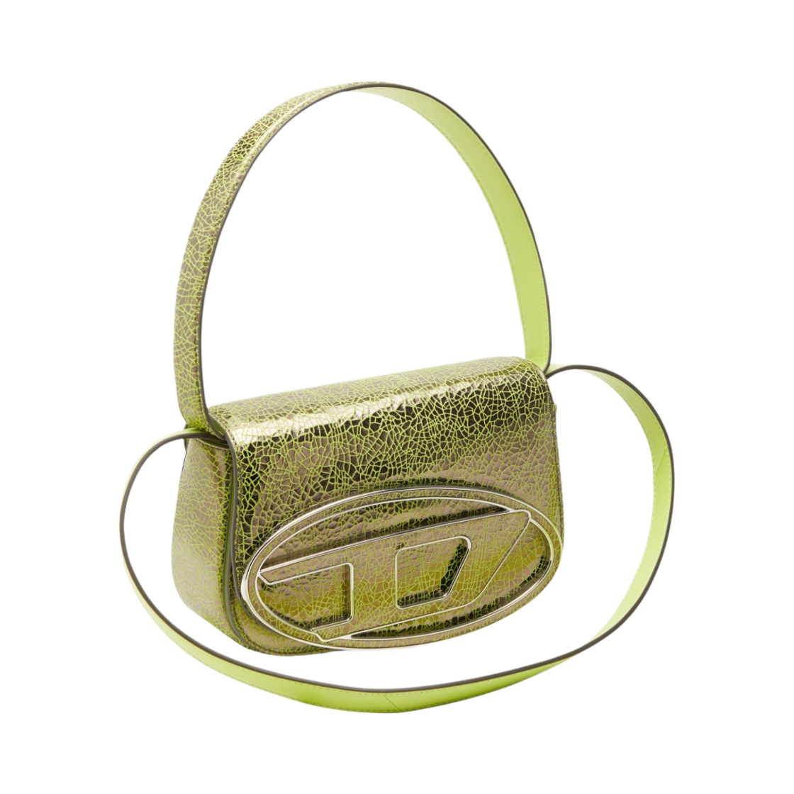 디젤 1DR 숄더백 인 크랙 레더 그린(Diesel 1DR Shoulder Bag in Cracked Leather Green) - 4