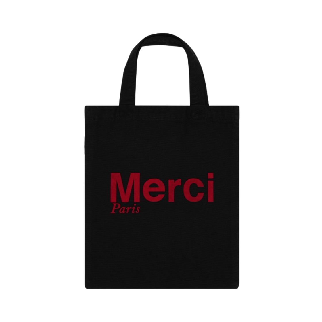 - Merci Cotton Tote Bag Mini Black Red