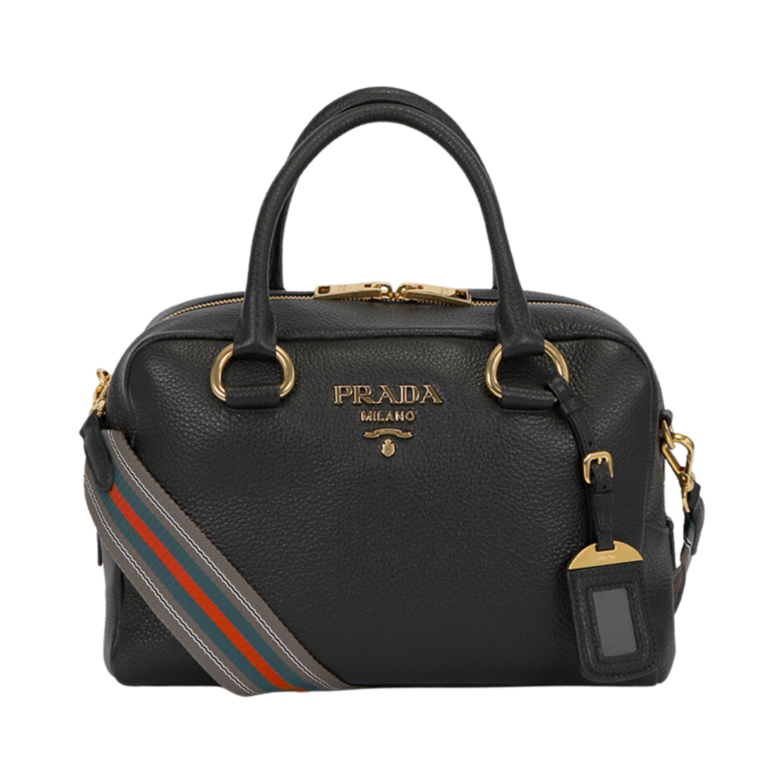 1BB086-2E8K-F0002 Prada Vitello Phenix Leather Tote Bag Black