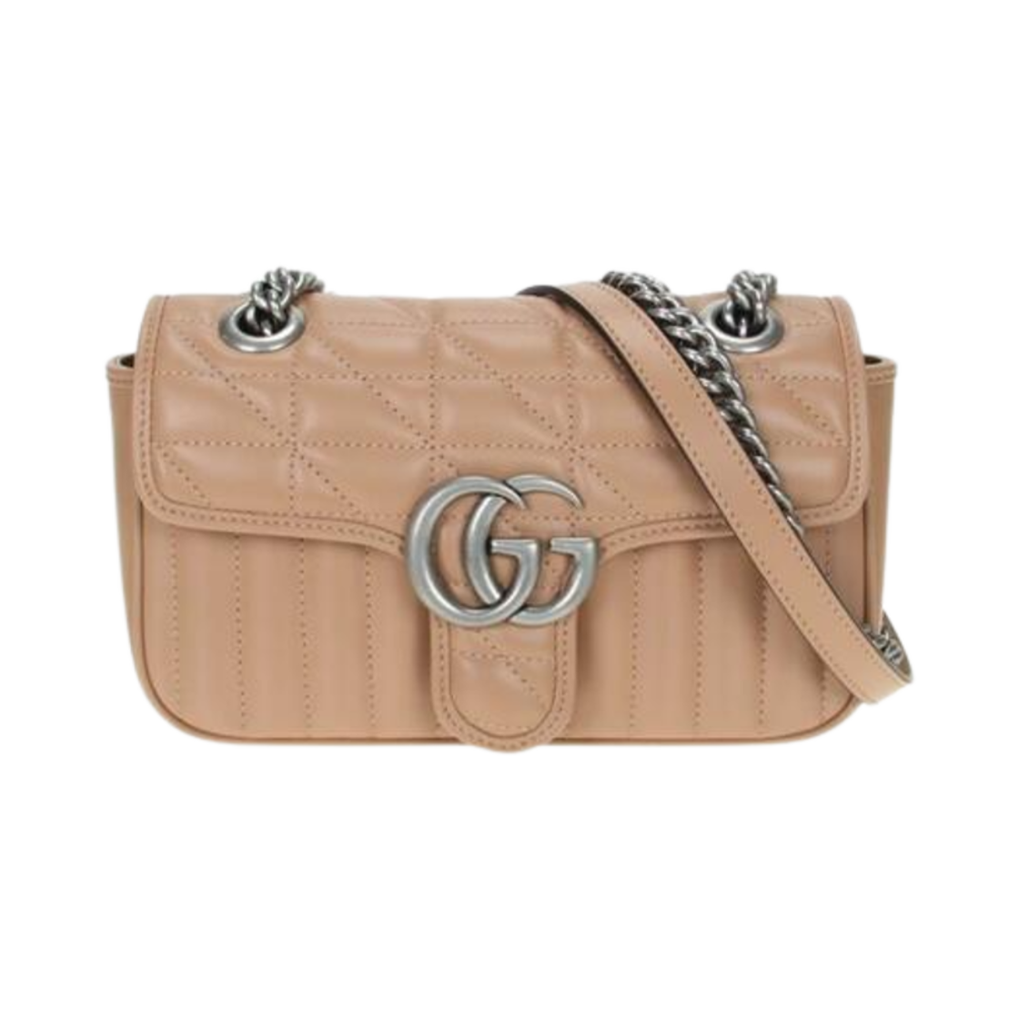 583571-UM8AN-2754 Gucci GG Marmont Mini Top Handle Bag Rose Beige