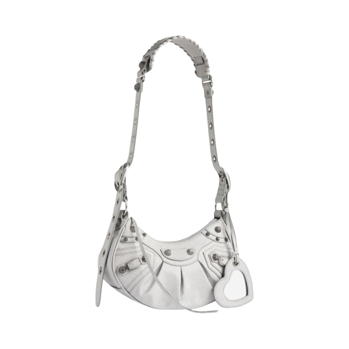 발렌시아가 르 카골 XS 숄더백 스파클링 패브릭 실버(Balenciaga Le Cagole XS Shoulder Bag Sparkling Fabric Silver) - 2