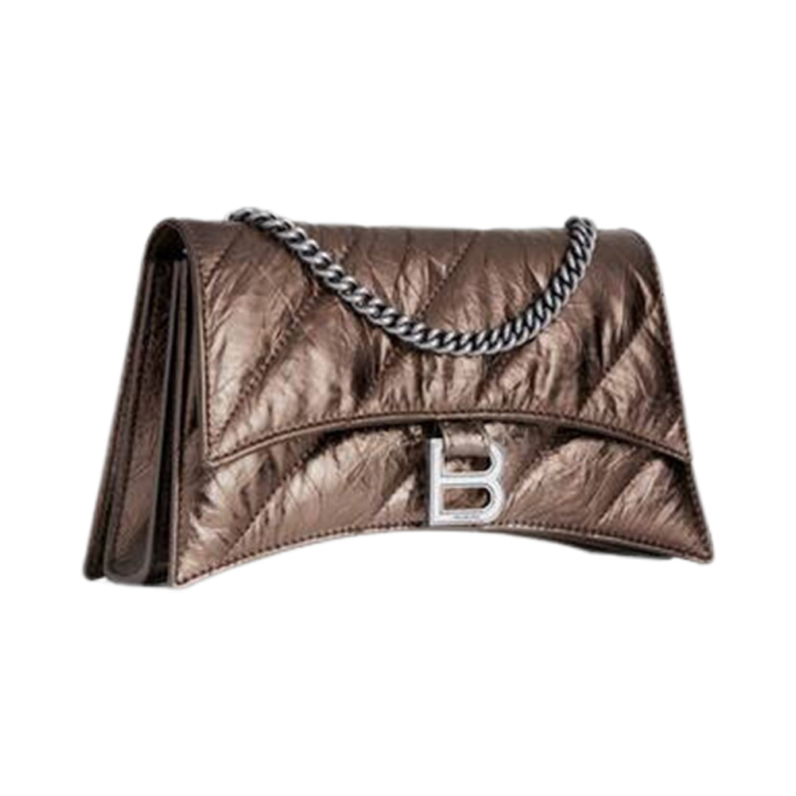 발렌시아가 크러쉬 XS 체인백 메탈라이즈드 퀼티드 브론즈(Balenciaga Crush XS Chain Bag Metallized Quilted Bronze) - 2