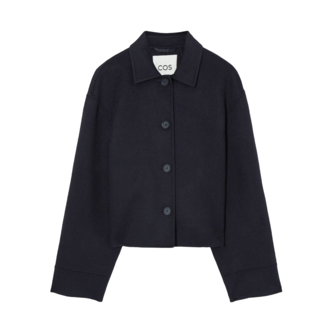 (W) 코스 박시 핏 더블 페이스 울 자켓 네이비((W) COS Boxy Fit Double Faced Wool Jacket Navy)