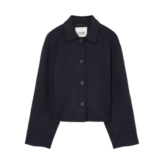 1114437004 (W) COS Boxy Fit Double Faced Wool Jacket Navy