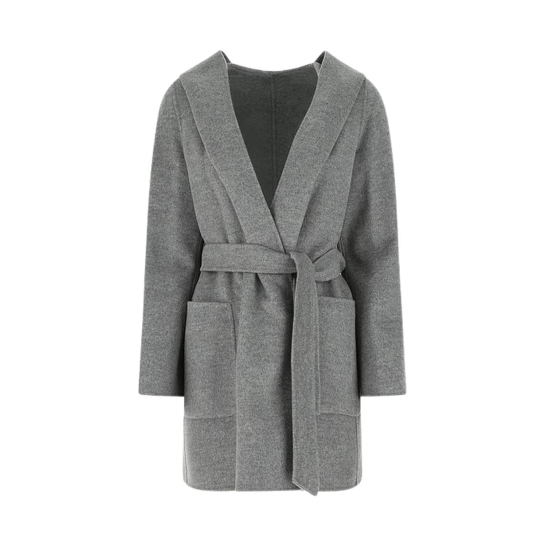 (W) 막스마라 스튜디오 톤도 울 후드 코트 그레이((W) Max Mara Studio Tondo Wool Hoodie Coat Grey) - 1