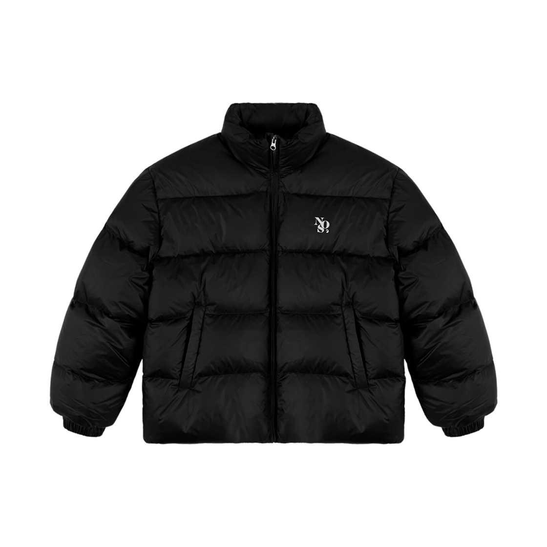 (W) NOS7 메인 로고 구스 패딩 블랙((W) NOS7 Main Logo Goose Paaded Black)