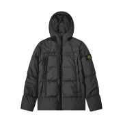 Stone Island 40723 Crinkle Reps Hooded Down Jacket Black - 20FW