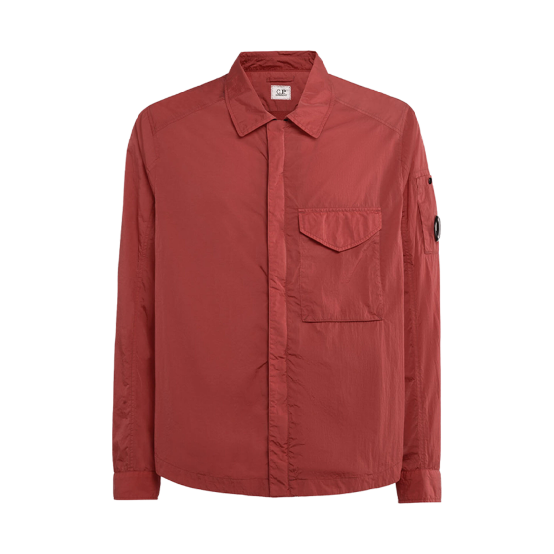 C.P. 컴퍼니 크롬-R 지퍼 오버셔츠 케첩 레드 - 23FW(C.P. Company Chrome-R Zipped Overshirt Ketchup Red - 23FW) - 1